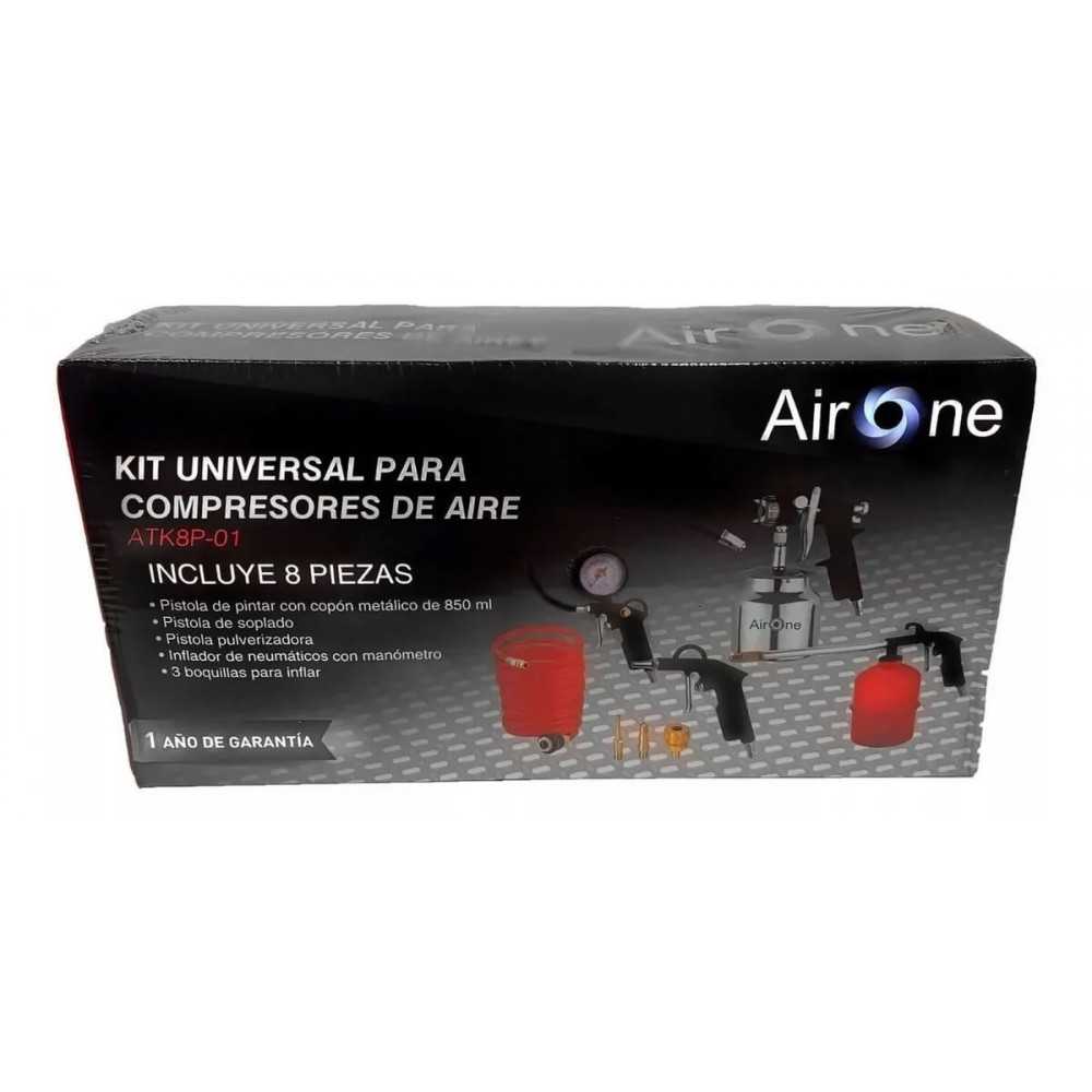 Kit Compresor 8 Piezas con Copón 850 ML AirOne ATK8P-01