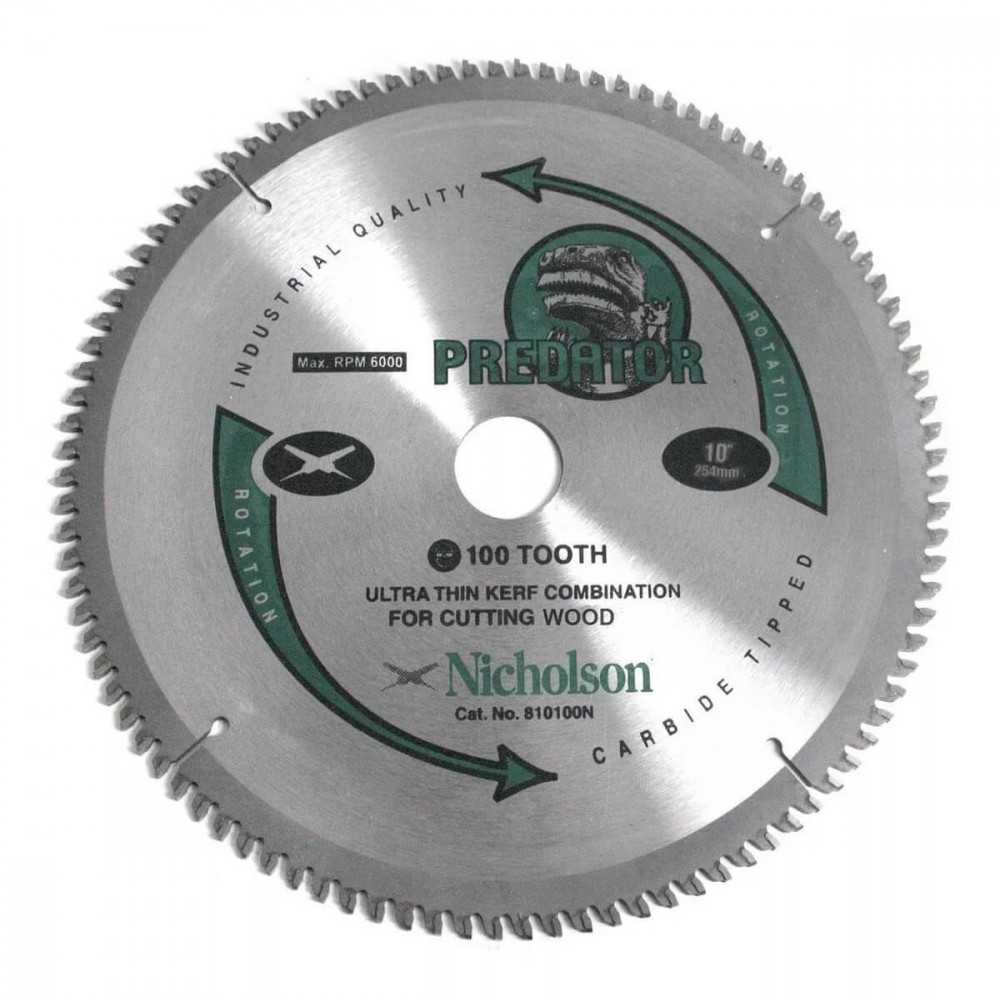 Disco de Corte Aluminio 10" 100 Dientes Nicholson 810100N