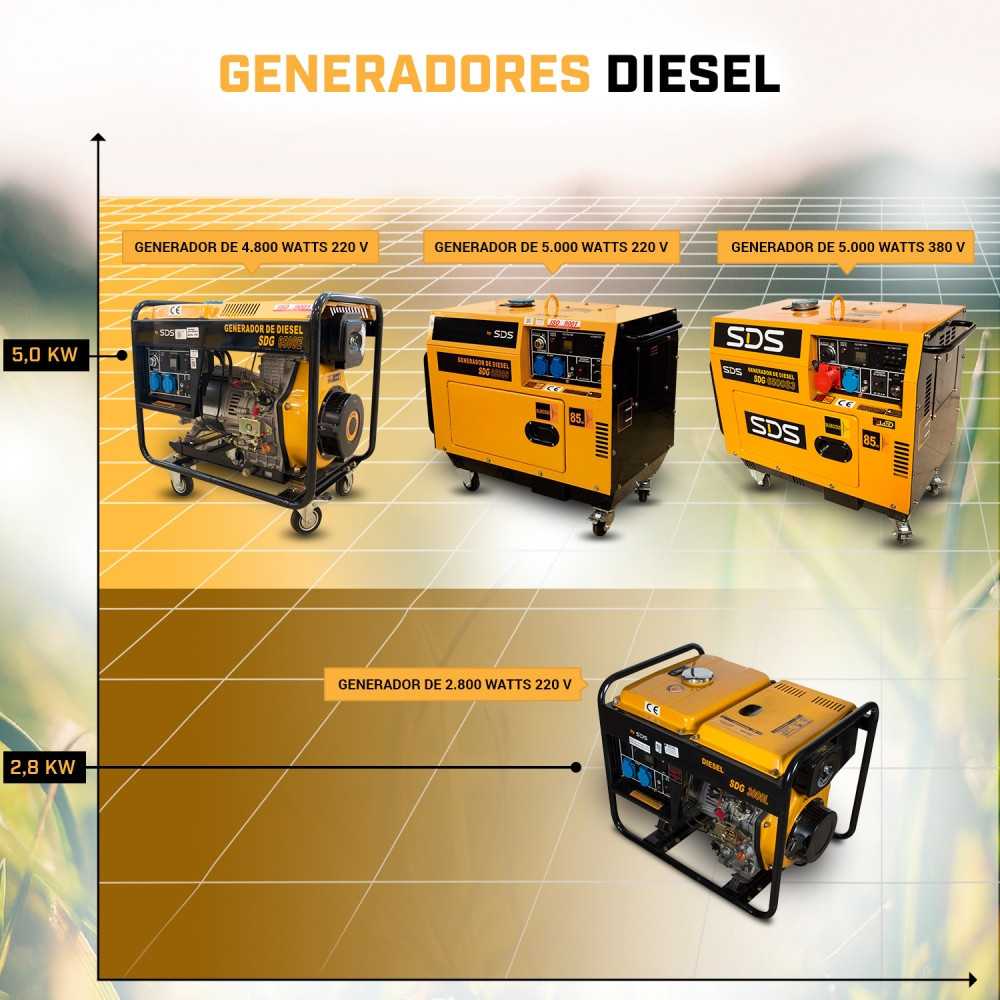Generador Eléctrico Diesel 5.6kW SDG6500S Sds Power MI-SDS-36814