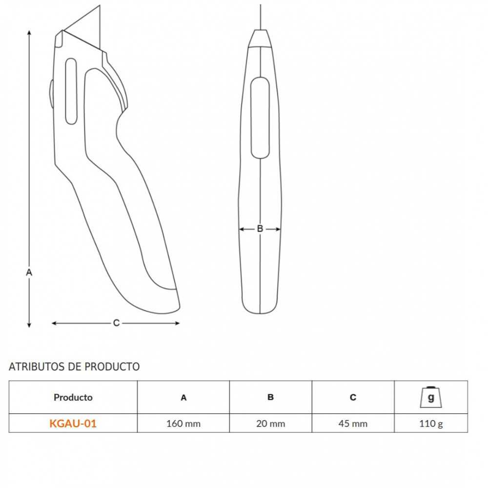 Cuchillo Cartonero Retráctil 163 mm Bahco KGAU-01
