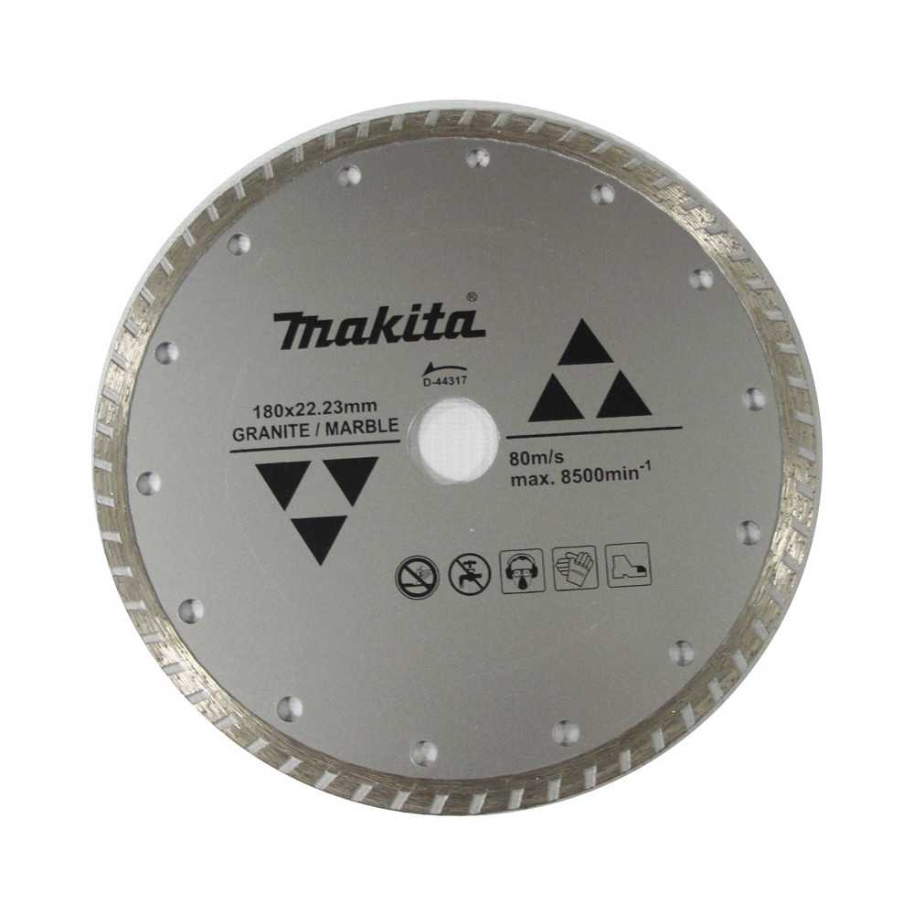 Disco Diamantado Turbo Ondulado 180x22.23mm Para Granito / Mármol Makita D-44317