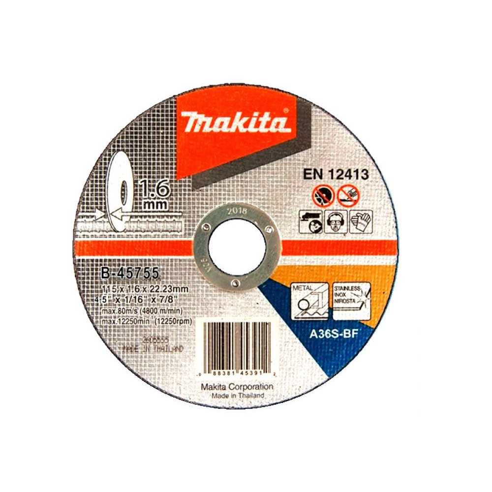 Disco de Corte Metal Inox 115x1.6x22.23MM A36S-BF Makita B-45755