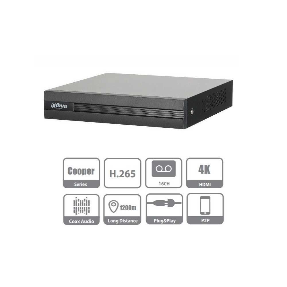 XVR Grabador Digital 16 canales Penta-Hibrido 4M-N/1080P Dahua XVR1B16H