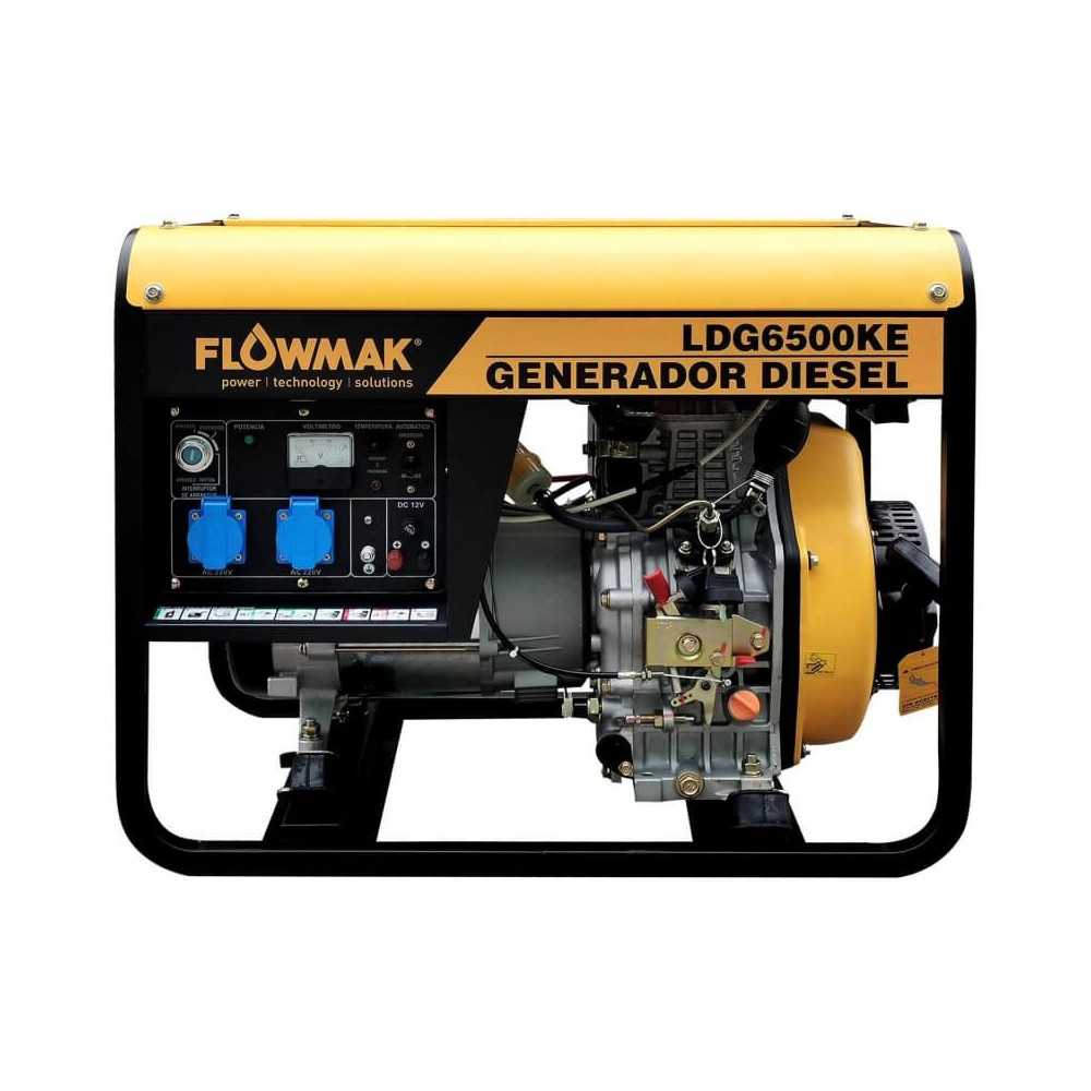 Generador Eléctrico Diésel 220V 5000W LDG6500KE Flowmak 109241