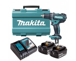 Makita Taladro de Batería DDF489RTJ 18 Voltios,2x 5,0Ah batería,Cargador  Rápido