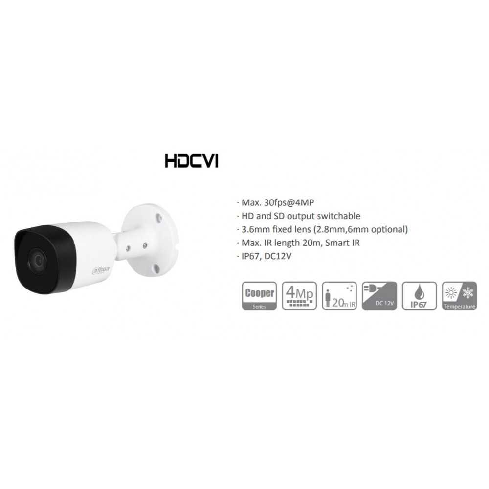 Cámara de Seguridad Bullet HD 20m 4MP HDCVI B2A41 Dahua 1201172300