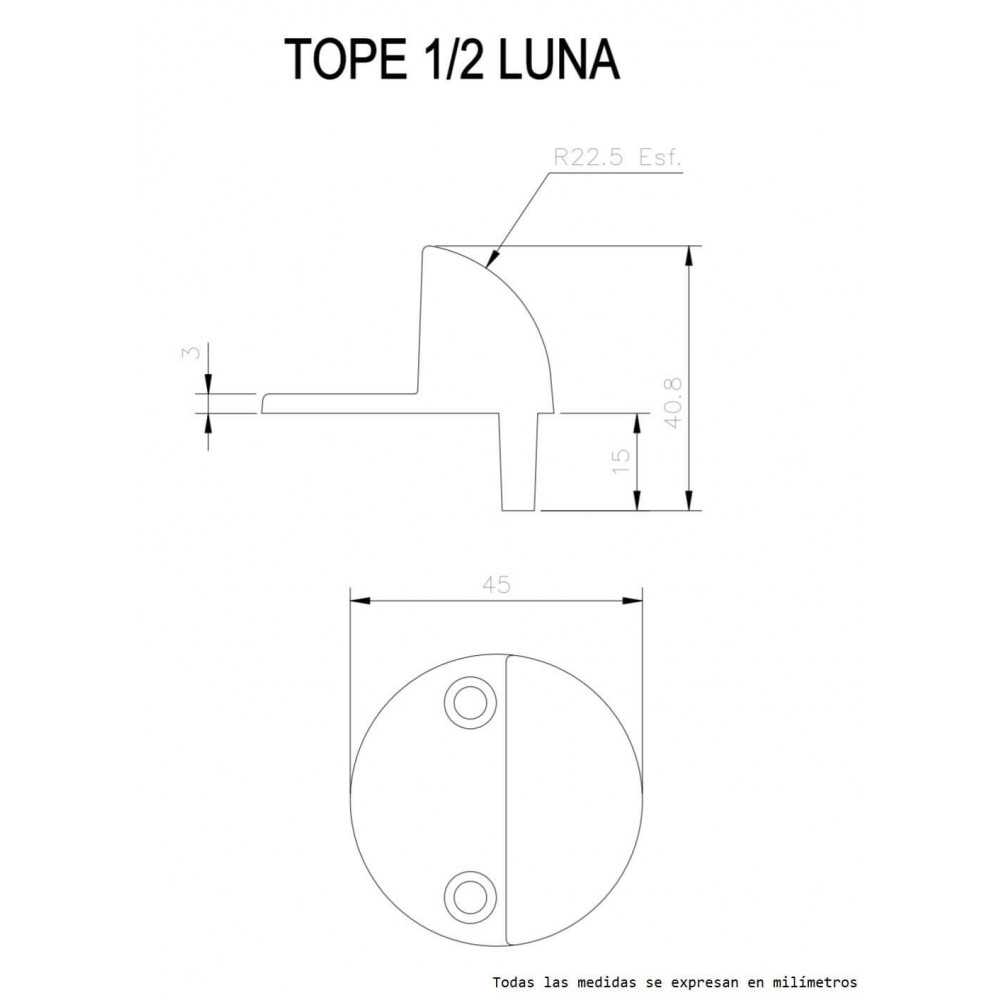 Tope Puerta Media Luna Bronce Poli 109992