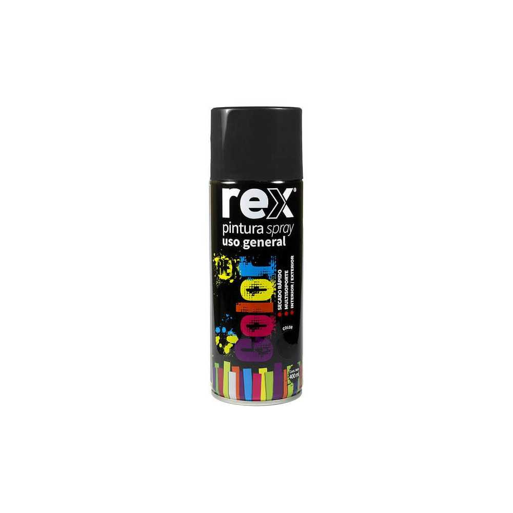 Pintura Spray uso General Negro Mate 400 ml Rex 60015