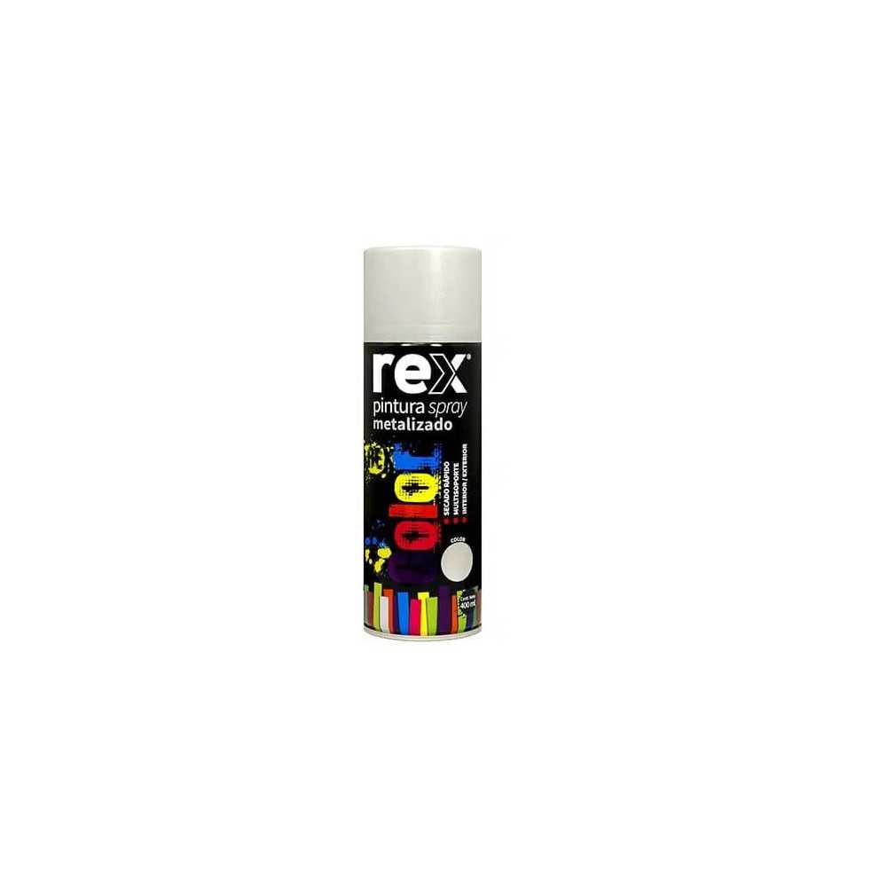 Pintura Spray Metálico, Plata, 400 ml Rex 60026