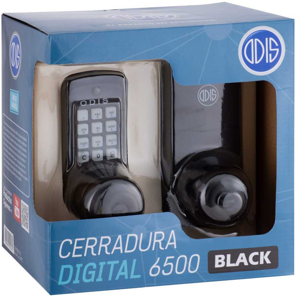 Cerradura Digital con Pomo 6500 Negra Odis CEP0001311