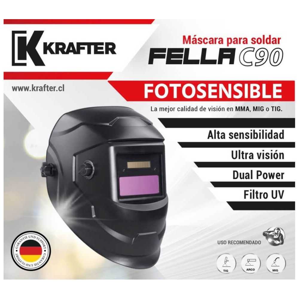 Máscara para soldar fotosensible 90 x 35 mm Fella C90 Krafter