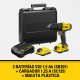 Taladro Atornillador Inalámbrico 13mm 20v + 2 Baterías + Cargador + Maleta Stanley SCD700C2K-B2