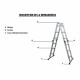 Escalera Andamio Multiuso Aluminio 3.7Mt. 12 Escalones Gladiator MI-GLA-055016