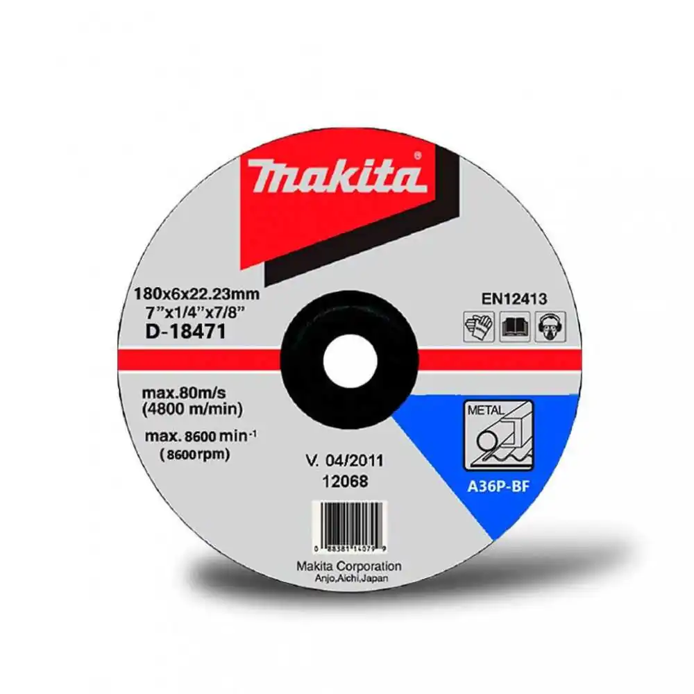 Disco Debaste Metal 7"(180x6x2223mm)CD/A24R-BF Makita D-18471