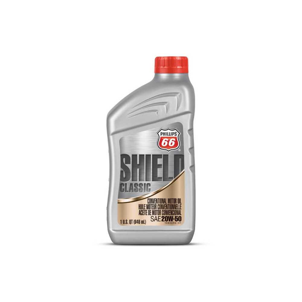 Lubricante -Aceite 20W50 0.95Lts SHIELD CLASSIC motor oil mineral calidad premium Phillips 66 001701