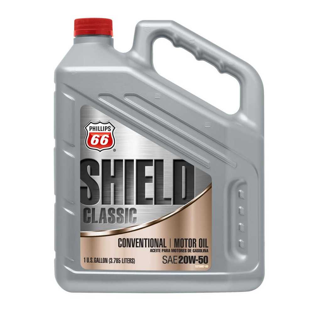 Lubricante -Aceite 20W50 3.79Lts SHIELD CLASSIC motor oil mineral calidad premium Phillips 66 001700