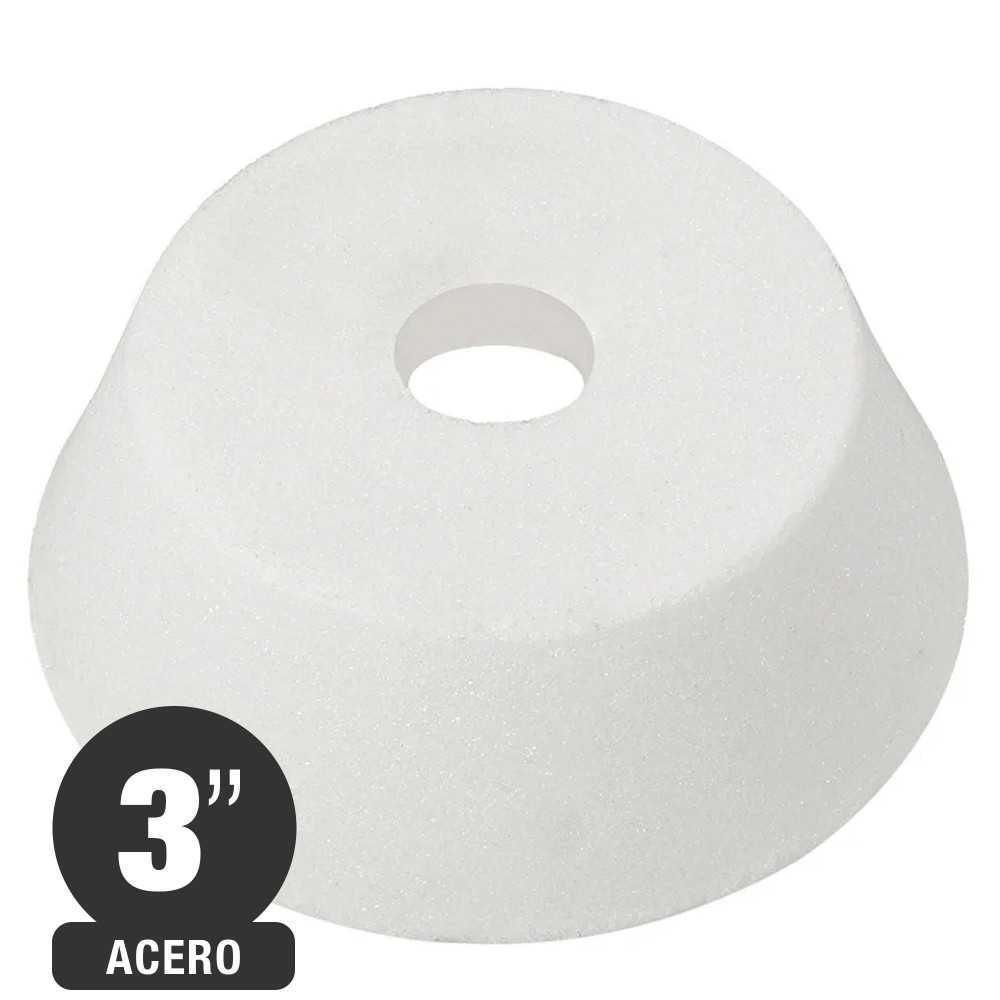 Piedra Copa Cónica - Oxido Aluminio Blanco - Acero - Grano 46 - 3x1.5'' - Isesa
