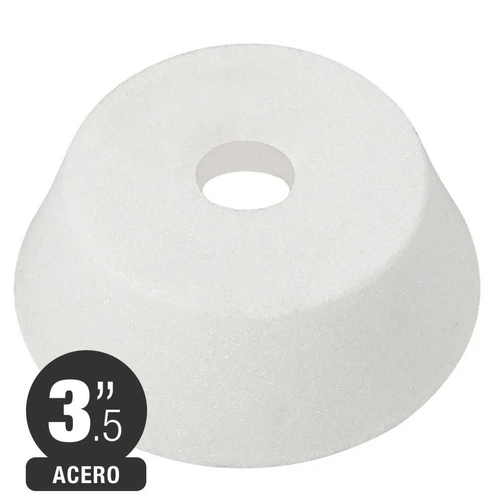 Piedra Copa Cónica - Oxido Aluminio Blanco - Acero - Grano 46 - 3.5x1.5'' - Isesa