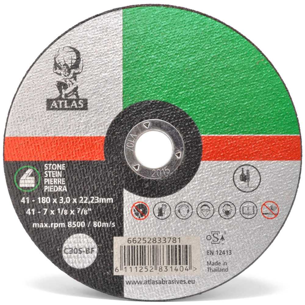 Disco de Corte - Piedra - 7" (180x2,5x22mm) - Atlas