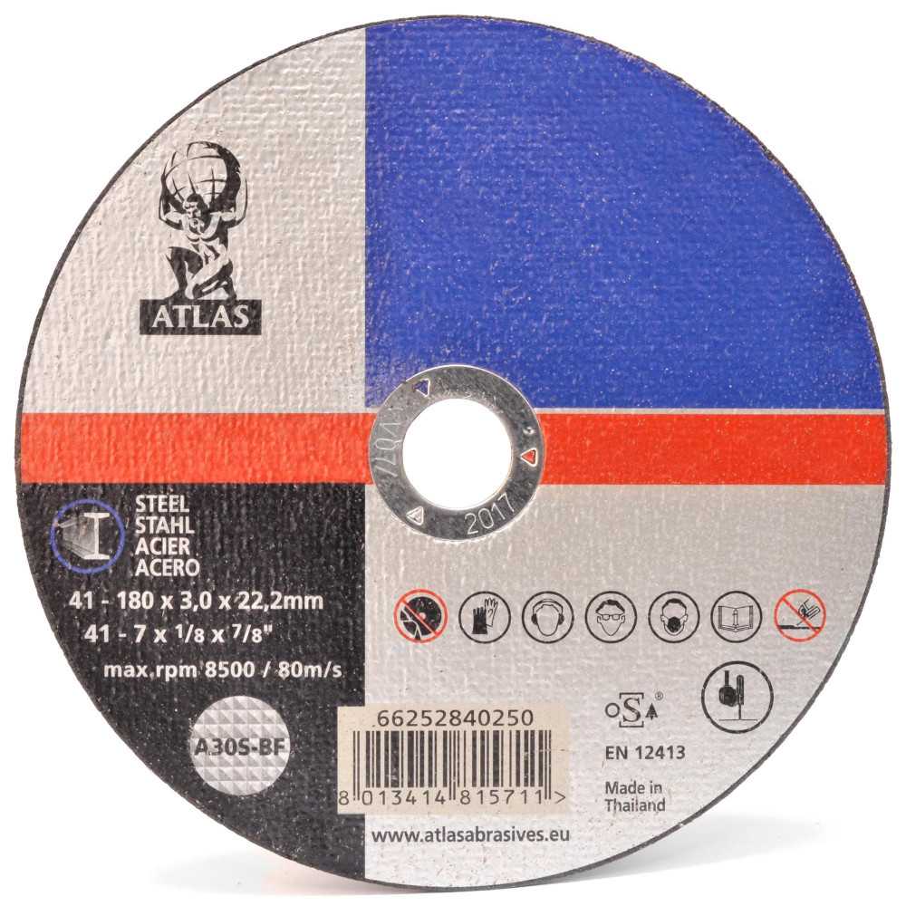 Disco de Corte - Acero Carbono - 7" (180x2,5x22mm) - Atlas