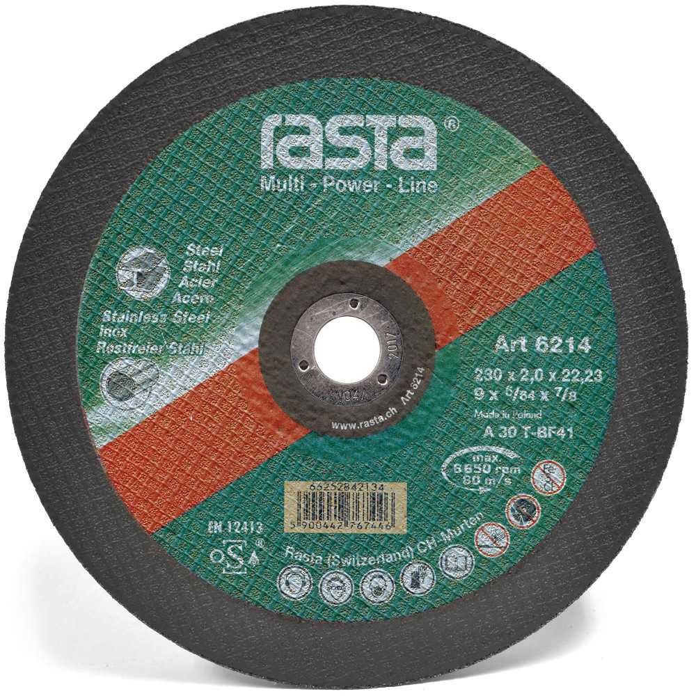 Disco de Corte Acero Inoxidable Rasta MP 9" (230x2,0x22mm)