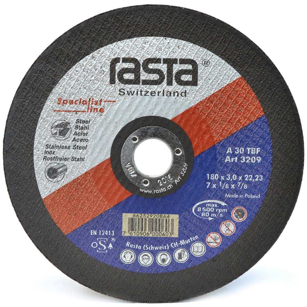 Disco de Corte Metal Rasta 7" (180x3,0x22mm)
