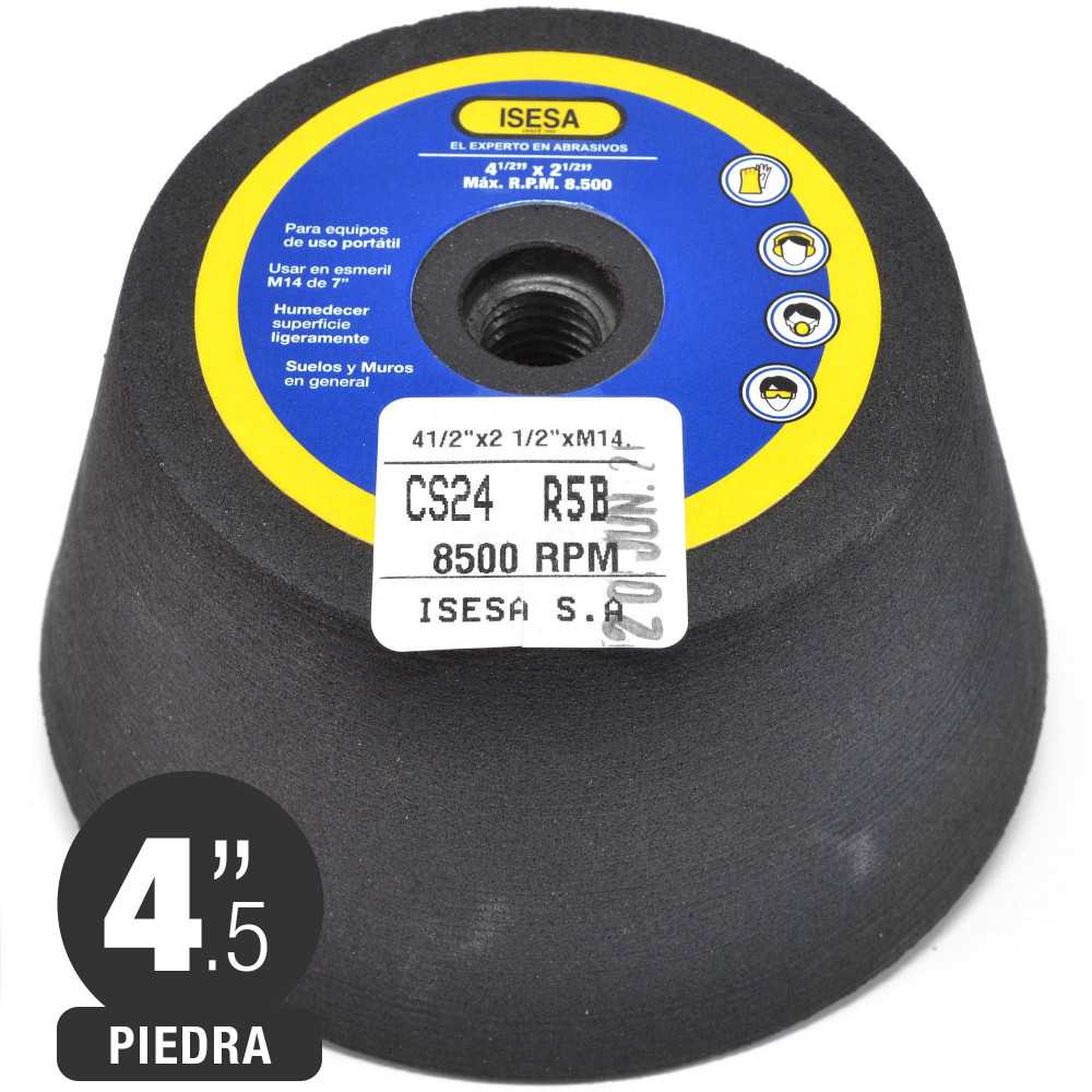 Piedra Copa Conica - 4.5'' - Cemento, Marmol, Baldosas - Grano 24 - Isesa