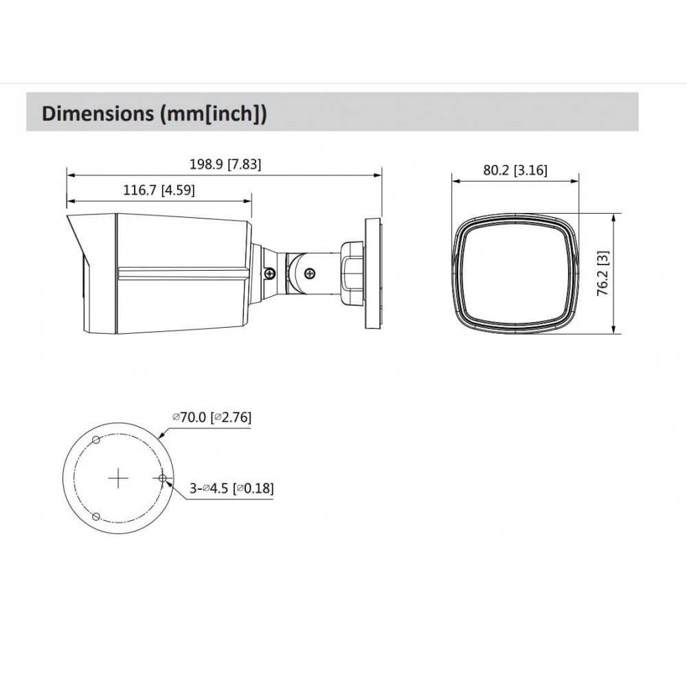 Cámara de Seguridad Bullet IR 40m HDCVI 5MP Starlight Plástica Dahua DH-HAC-HFW1500TL-0280B-S2