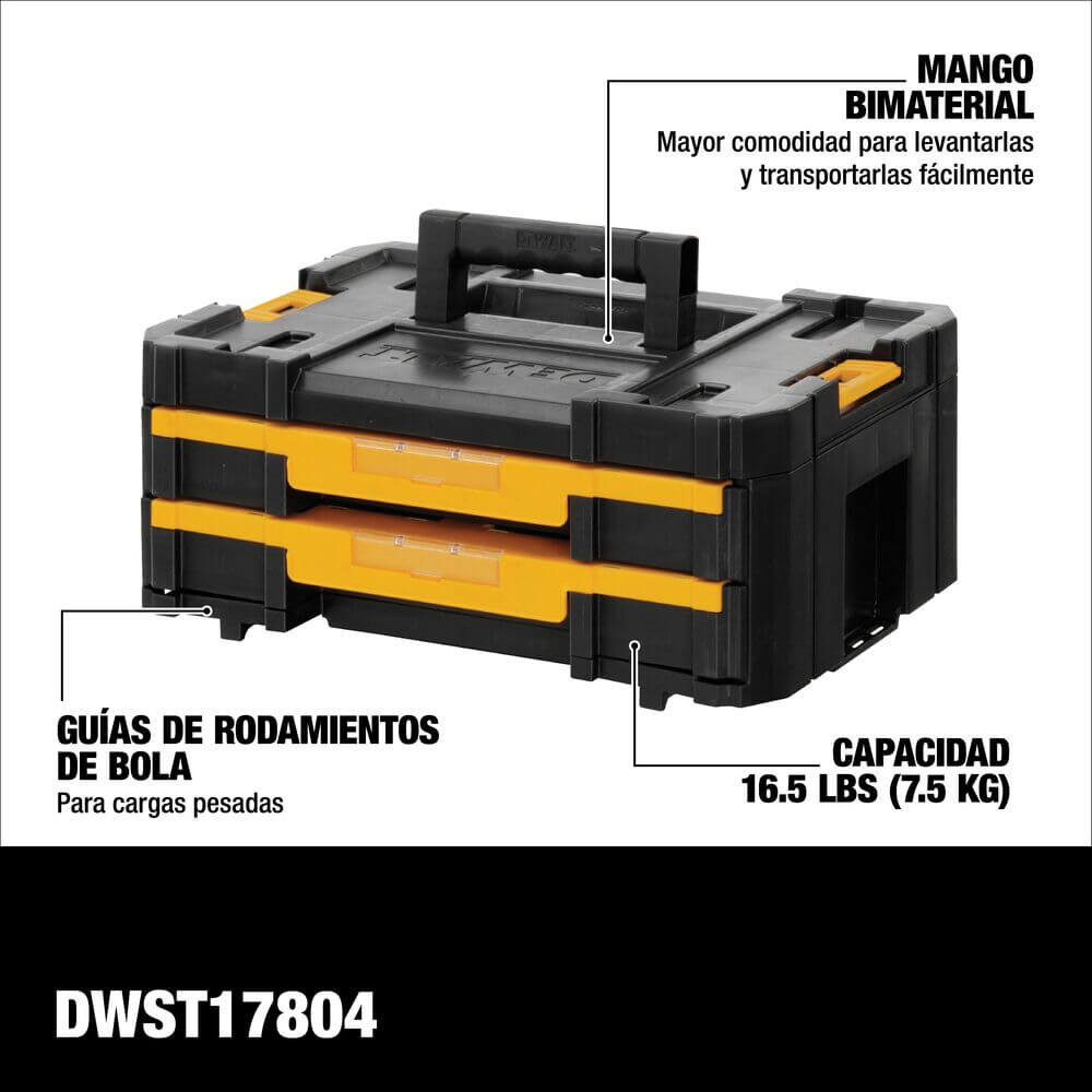 Caja organizadora con doble organizador 7.5 kg TSTAK DeWalt DWST17804