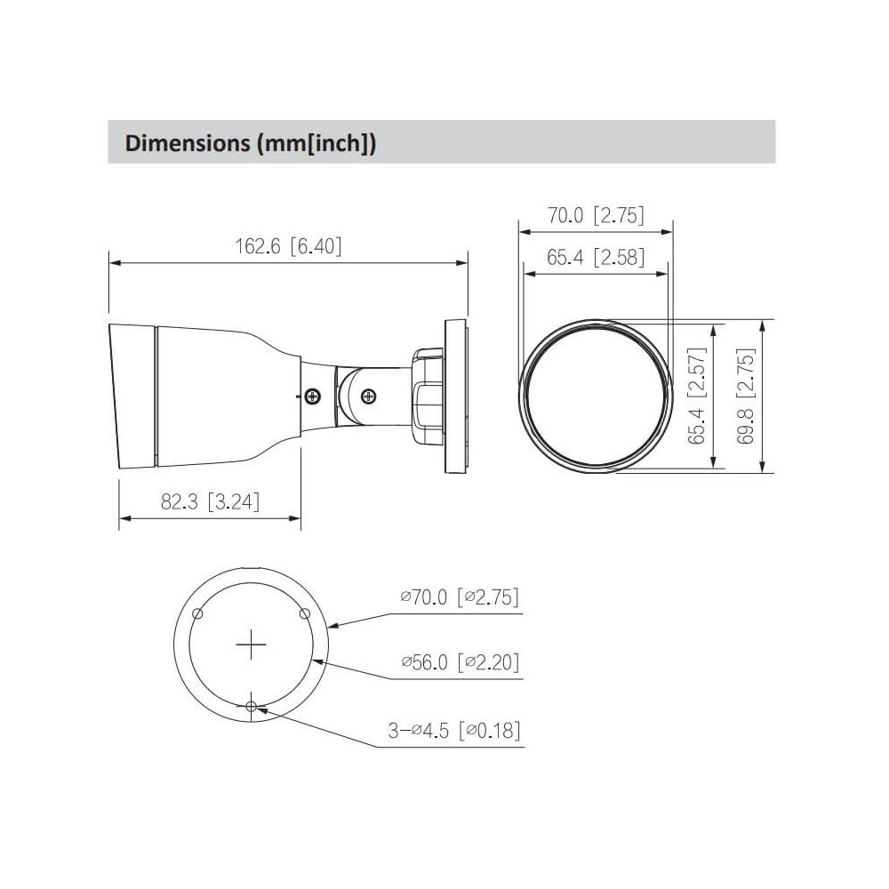 Cámara de Seguridad Bullet IP 15m 2Mp focal fijo Full-Color Dahua DH-IPC-HFW1239S1-LED-0280B-S5