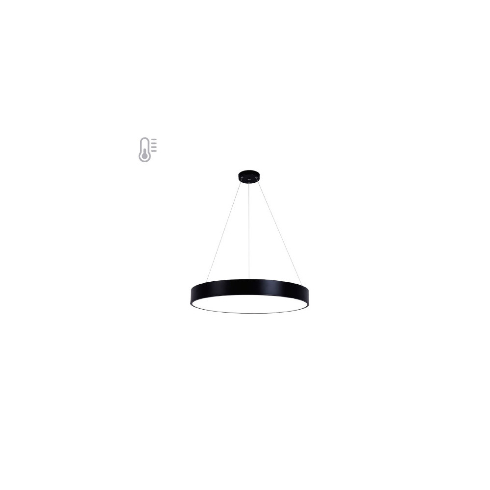 Lámpara Colgante Negra Circular Luz Neutra Faretto 13104