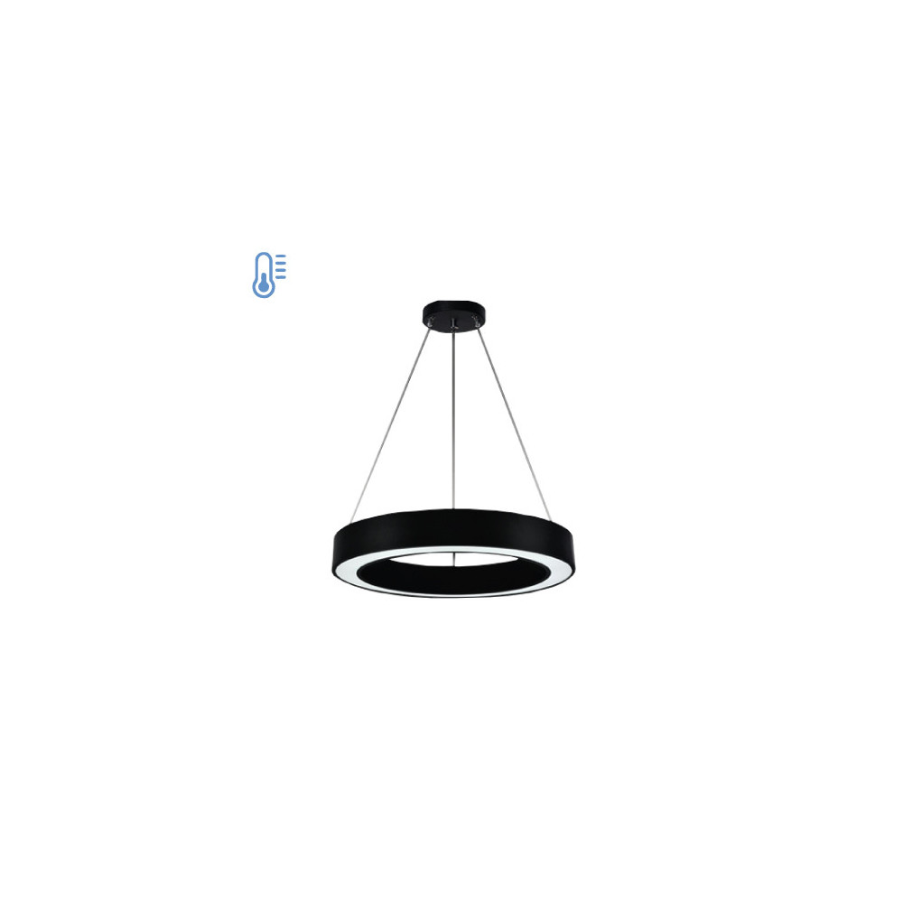 Lámpara Colgante Negra Doble Círculo Luz Fría Faretto 13109