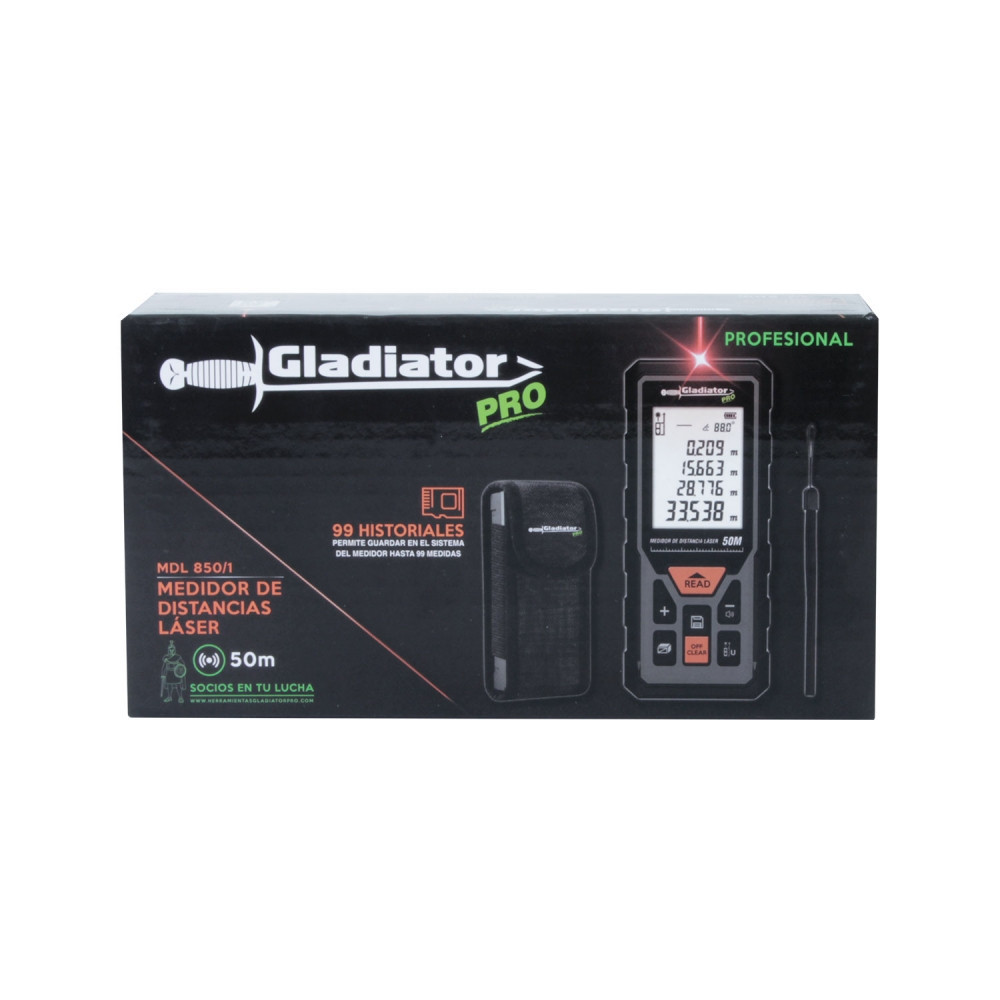 Medidor de distancia Láser 50 mt MDL 850/1 Gladiator MI-GLA-055544