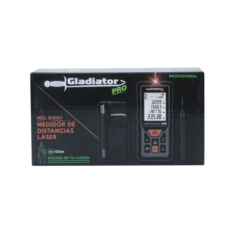 Medidor de distancia Láser 100 mt MDL 8100/1 Gladiator MI-GLA-055509