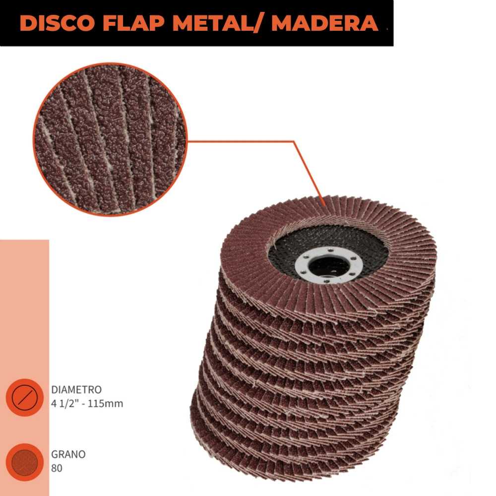 Disco Flap 4 1/2" Acero y Madera GR 80 DFA 811580 Gladiator MI-GLA-049990