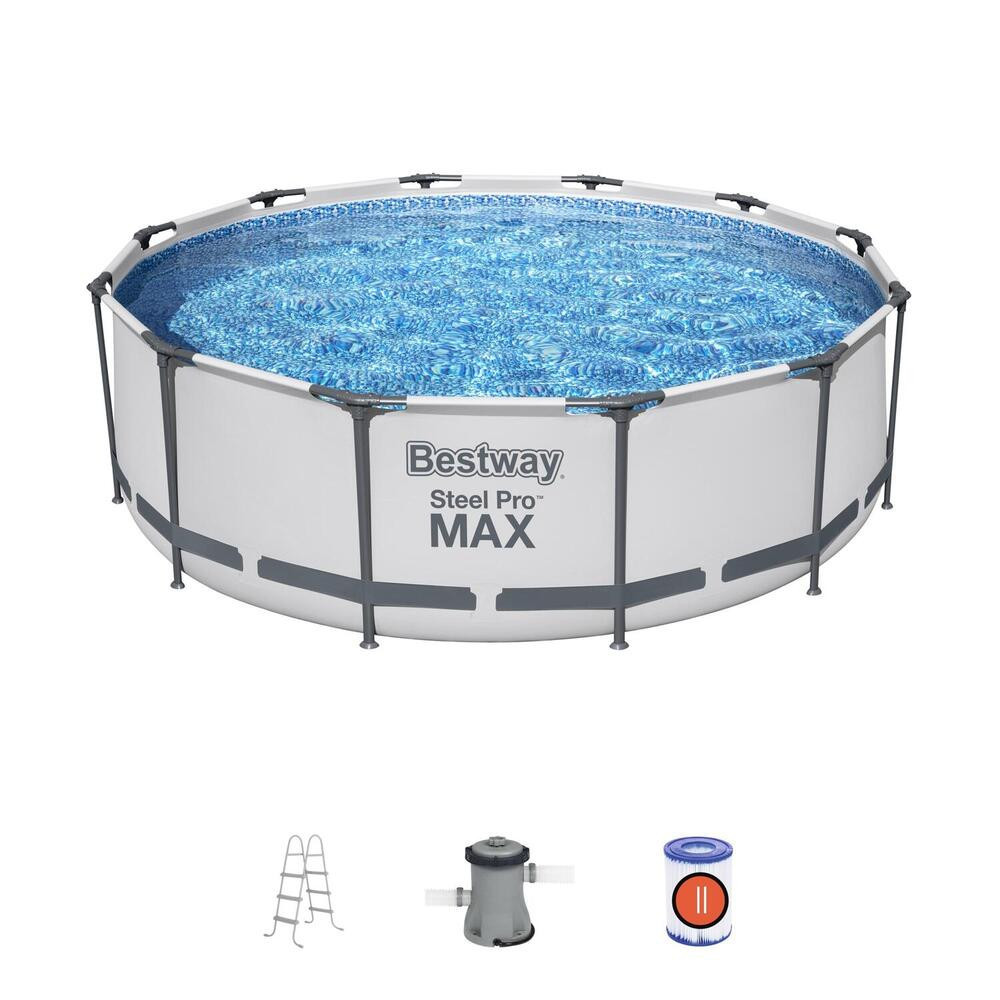 Piscina Steel Pro Max™ Gris 3.66MX1.00M Pool Set Bestway 56418